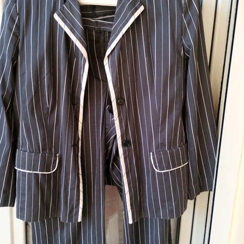 DinoModa striped cotton suit used, blue, size 42