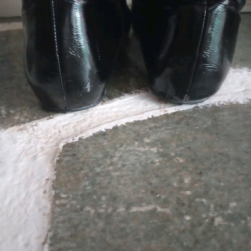Haralas patent leather boots used size 39 black with silver zipper