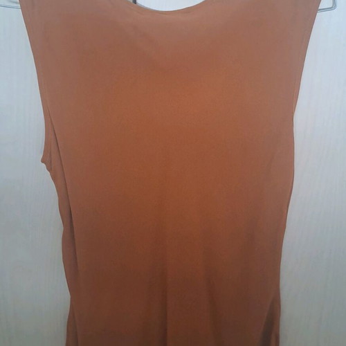 Lussile sleeveless blouse with ruffles like new, brown