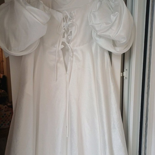 Theodora strapless wedding dress with puff sleeves like new, size M/L