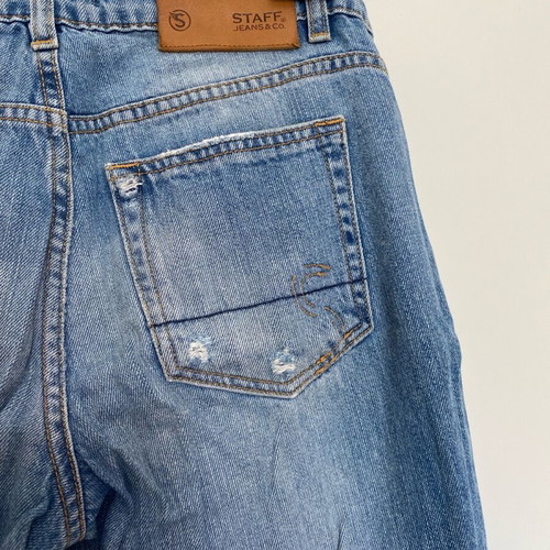 Staff denim women's no 24 used, with rips, blue