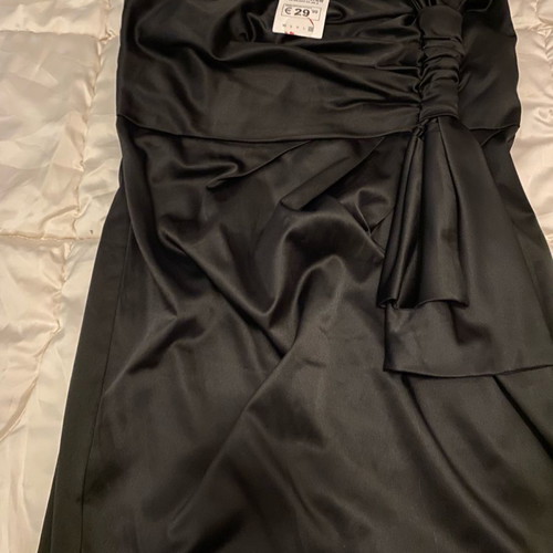 Satin evening dress new with bow XL black