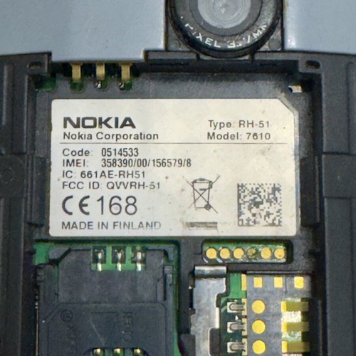 Nokia 7610 mobile phone with 512MB memory card