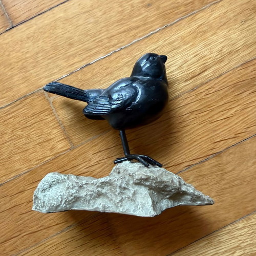 Decorative bird like new black on base