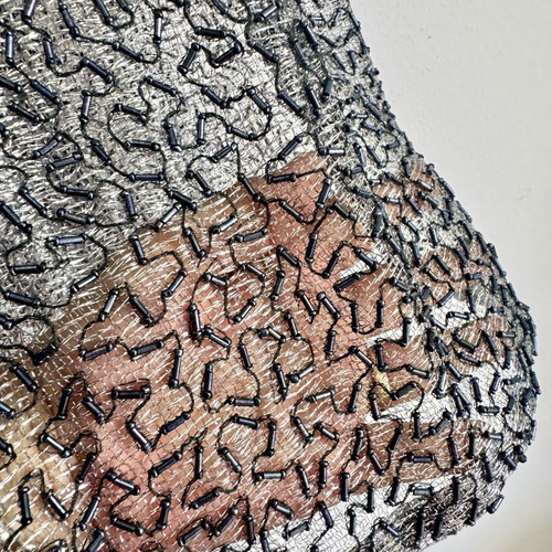 Vintage cardigan kimono with metallic knit and beads, like new