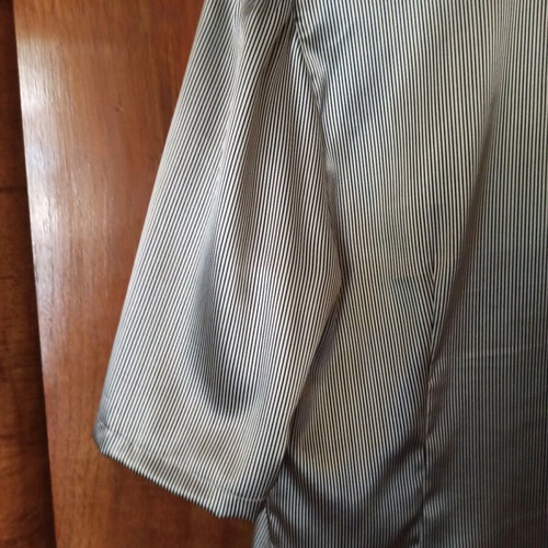 Raxevsky women's summer shirt refurbished, medium size, gray with stripes