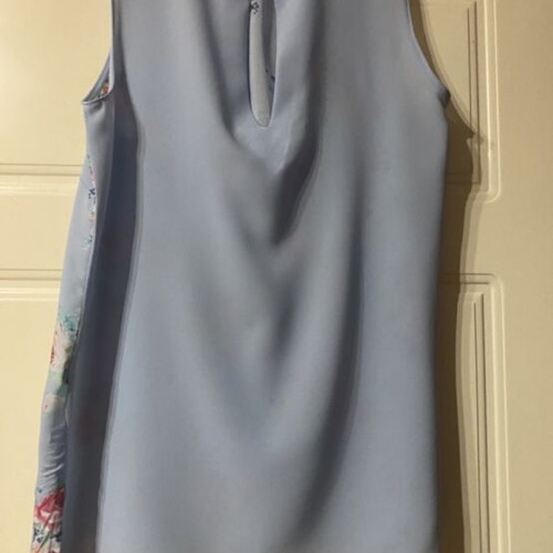 Stradivarius Sleeveless Floral Blouse with White Peter Pan Collar Size S like new