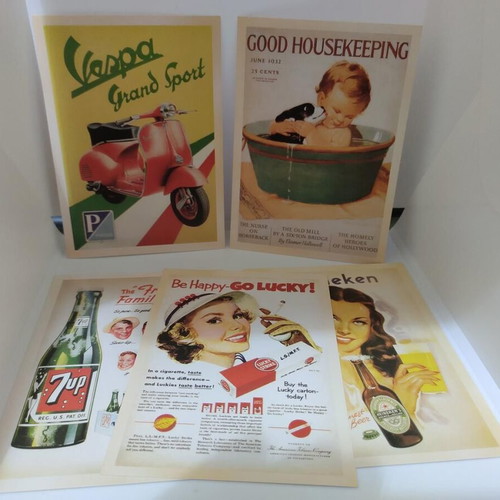 Vintage collection of 32 promotional postcards 10x14cm