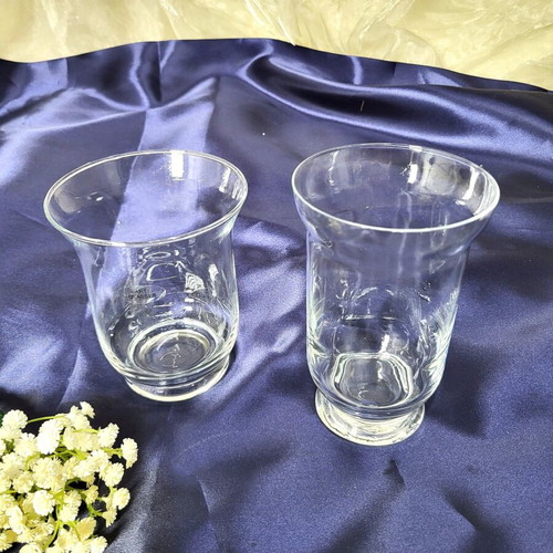 Belly decorative vase bell-shaped transparent like new, set of 2