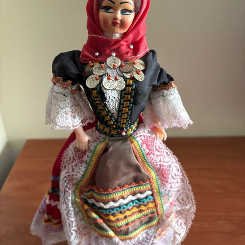 Doll with traditional costume used, handmade from 1970