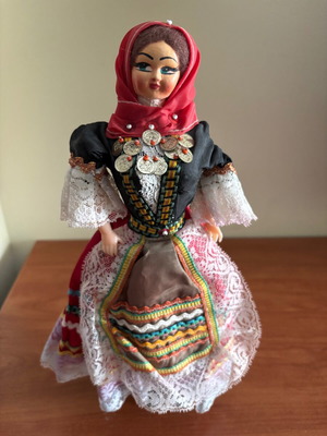 Doll with traditional costume used, handmade from 1970