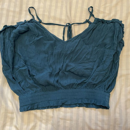 Attrativo Boho Off Shoulder Top with V Neck and Adjustable Straps, Size S, Like New