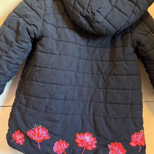Girls' reversible jacket 4-5 years like new, blue multicolor