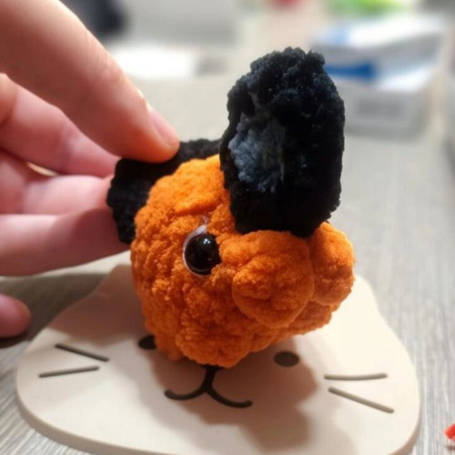 Pochita Handmade Crochet Keychain Inspired by Chainsaw Man