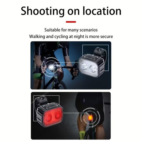 USB Rechargeable Bicycle Lights Set New, Front and Rear LED Waterproof