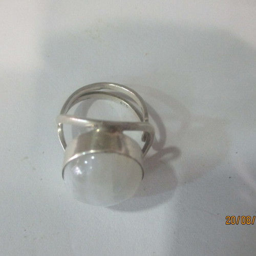 Silver 925 ring with moonstone, vintage adjustable women's ring