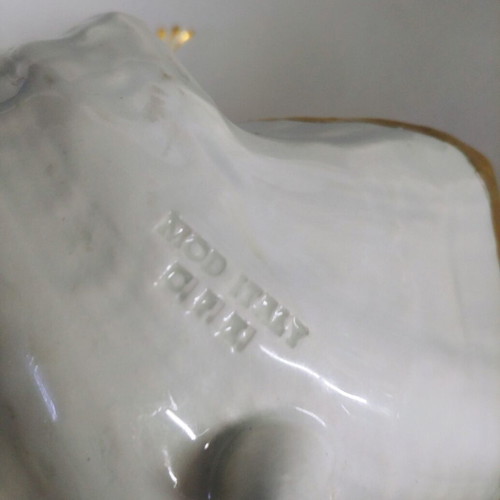 Decorative bowl fontaniera Angel on Pearl used, porcelain with Swarovski