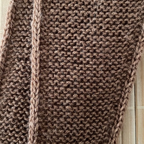 Sophie's scarf hand-knitted, new, brown
