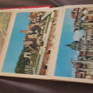 Roma postcard used, collectible leporello booklet