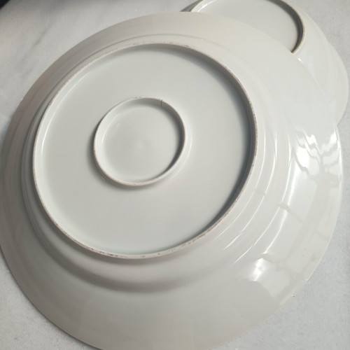 Porcelain platter and bowl set like new with blue nature design
