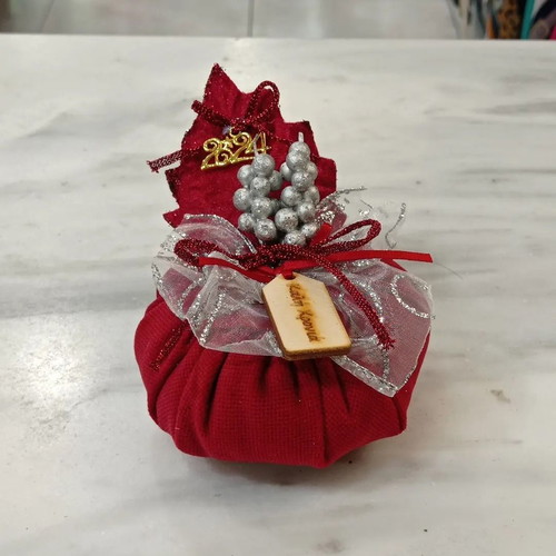 Handmade fabric pumpkin new, red