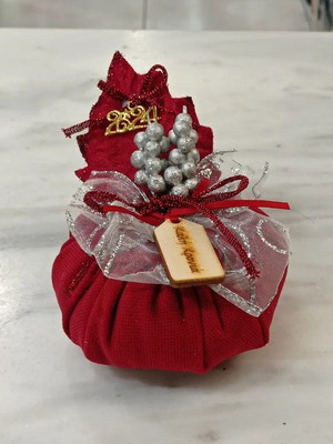 Handmade fabric pumpkin new, red