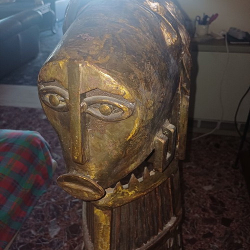 Brutalist metal floor sculpture "PEPPAS", 112cm, 30kg