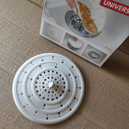 Sink filter new, white silicone 12 cm