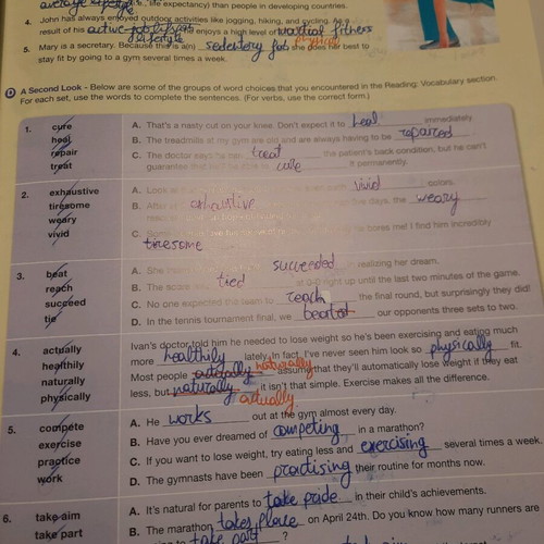 Ecce All Star practice tests used, completed exercises