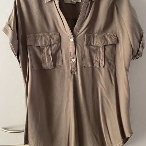 Women's short-sleeve blouse like new, brown, size S