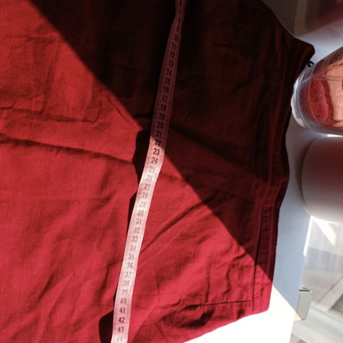 Linen red summer skirt Medium, like new