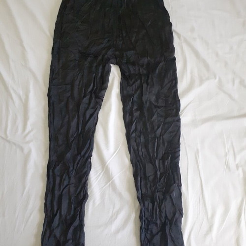 Lynne White satin women's pants used, black, size 38