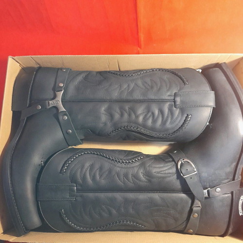 Sendra cowboy leather boots black new size 45