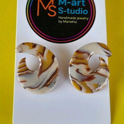 M-art S-tudio earrings new, handmade with animal print