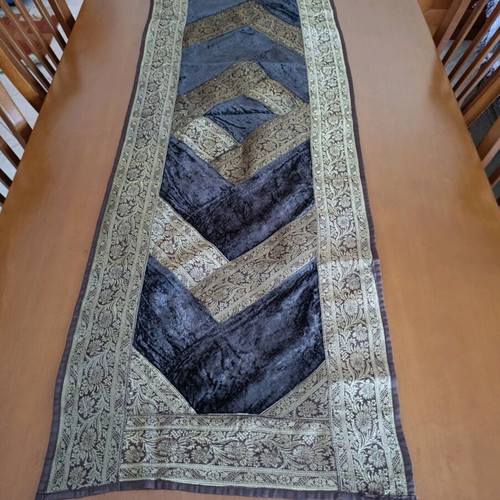 Large runner used from Morocco in brown and gold shades