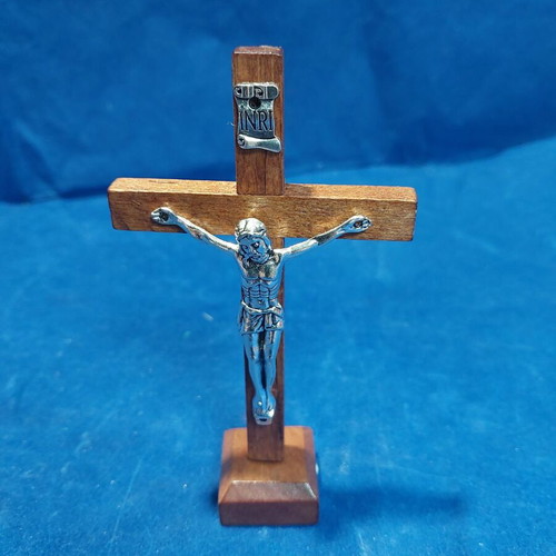 Small wooden and metal crucifix new