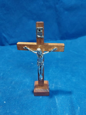 Small wooden and metal crucifix new