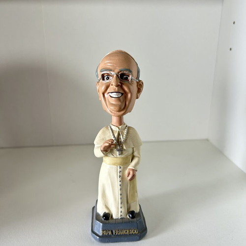 Papa Francesco figurine like new with moving head, 12 cm