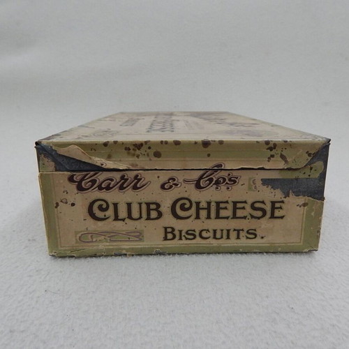 Old metal box used with paper label from England
