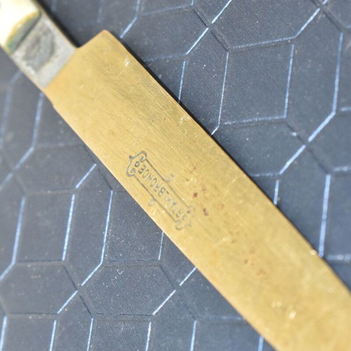 Vintage Stain Bronze Decorative Knife with Bone Handle used