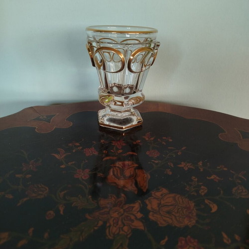 Baccarat crystal glass with gold details, like new