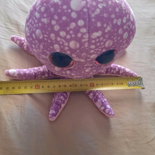 Ty plush octopus like new with glittery eyes 17 cm