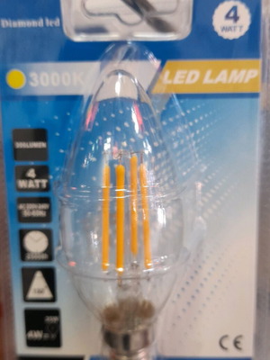 LED lamp E14 4 watt yellow and white new, 300 lumen