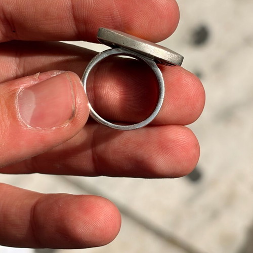 Silver gold ring 950/24k used, size 16/56