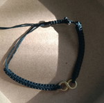Bracelet used, leather cord with infinity symbol, black