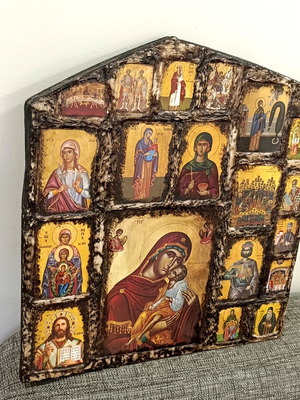 Byzantine icon composition on wood