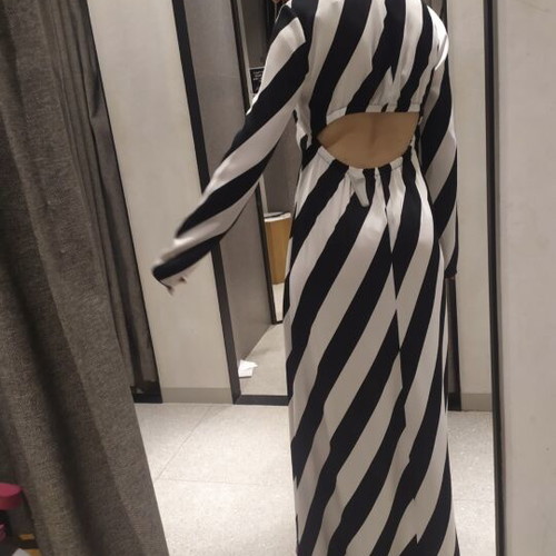 Mango dress new, size XS, black and white, open back