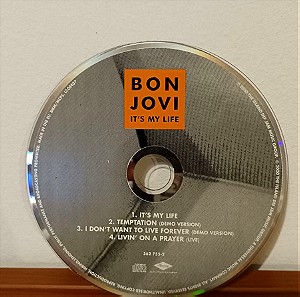 Bon Jovi - It's My life Cry, Cd Single με 3 τραγουδια, Γνησιο, Χωρις το εξωφυλλο