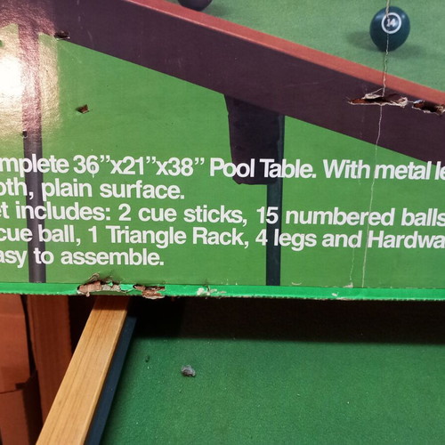 Children's wooden billiard table complete with balls, like new