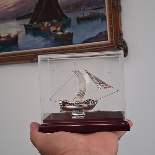 Silver 925 boat model, vintage solid silver